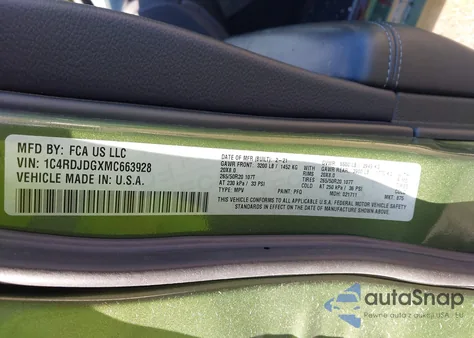 2021 Dodge Durango Gt Plus Awd from USA, damaged, VIN 1C4RDJDGXMC663928